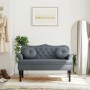 Bench with dark gray velvet cushions 120.5x65x75 cm by , Banks - Ref: Foro24-372141, Price: 188,58 €, Discount: %