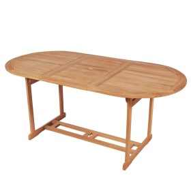 Mesa de jardín de madera de teca maciza 180x90x75 cm de vidaXL, Mesas de jardín - Ref: Foro24-43030, Precio: 252,99 €, Descue...