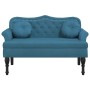 Bench with blue velvet cushions 120.5x65x75 cm by , Banks - Ref: Foro24-372148, Price: 186,59 €, Discount: %