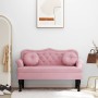 Bench with pink velvet cushions 120.5x65x75 cm by , Banks - Ref: Foro24-372143, Price: 186,59 €, Discount: %