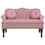 Bench with pink velvet cushions 120.5x65x75 cm by , Banks - Ref: Foro24-372143, Price: 186,59 €, Discount: %