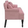 Bench with pink velvet cushions 120.5x65x75 cm by , Banks - Ref: Foro24-372143, Price: 186,59 €, Discount: %