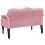 Bench with pink velvet cushions 120.5x65x75 cm by , Banks - Ref: Foro24-372143, Price: 186,59 €, Discount: %