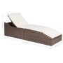 Lounger with brown synthetic rattan cushion by vidaXL, Loungers - Ref: Foro24-44135, Price: 222,99 €, Discount: %