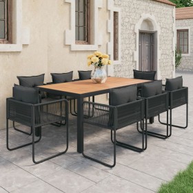 Garden dining set 9 pieces PVC rattan black and brown by , Garden sets - Ref: Foro24-3060111, Price: 984,52 €, Discount: %