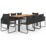 Set de comedor de jardín 9 piezas PVC ratán negro y marrón de , Conjuntos de jardín - Ref: Foro24-3060111, Precio: 935,99 €, ...