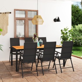 Garden dining set 7 pieces black and brown by , Garden sets - Ref: Foro24-3060056, Price: 643,85 €, Discount: %