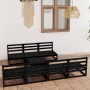 Garden furniture set 8 pieces black solid pine wood by , Garden sets - Ref: Foro24-3075353, Price: 504,97 €, Discount: %