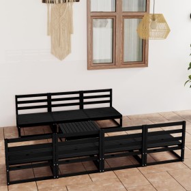 Garden furniture set 8 pieces black solid pine wood by , Garden sets - Ref: Foro24-3075353, Price: 504,99 €, Discount: %