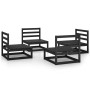 Garden furniture set 4 pieces and black pine wood cushions by , Garden sets - Ref: Foro24-3075263, Price: 249,99 €, Discount: %