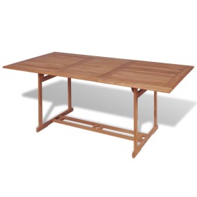 Mesa de jardín de madera de teca maciza 180x90x75 cm de vidaXL, Mesas de jardín - Ref: Foro24-43034, Precio: 248,99 €, Descue...