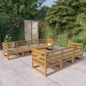 Muebles de jardín 8 piezas marrón miel madera maciza de pino de , Conjuntos de jardín - Ref: Foro24-3075372, Precio: 510,99 €...