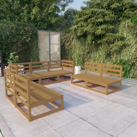 Garden furniture 7 pieces honey brown solid pine wood by , Garden sets - Ref: Foro24-3075422, Price: 478,99 €, Discount: %