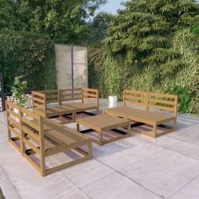 Garden furniture 7 pieces honey brown solid pine wood by , Garden sets - Ref: Foro24-3075417, Price: 473,99 €, Discount: %