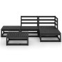 Garden furniture set 5 pieces black solid pine wood by , Garden sets - Ref: Foro24-3075483, Price: 377,07 €, Discount: %