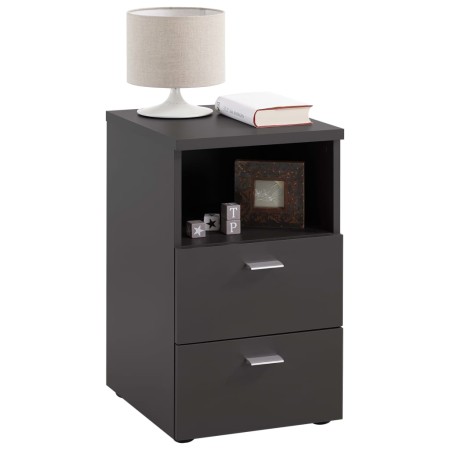 FMD Nightstand with 2 drawers and open shelf black by FMD, Nightstands - Ref: Foro24-428714, Price: 134,38 €, Discount: %