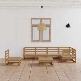 Garden furniture 7 pieces honey brown solid pine wood by , Garden sets - Ref: Foro24-3075592, Price: 445,99 €, Discount: %