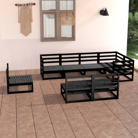 Gartenmöbel-Set 8-teilig aus schwarzem massivem Kiefernholz von , Gartensets - Ref: Foro24-3075628, Preis: 587,99 €, Rabatt: %