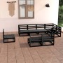 Juego de muebles de jardín 8 piezas negro madera maciza pino de , Conjuntos de jardín - Ref: Foro24-3075628, Precio: 587,99 €...