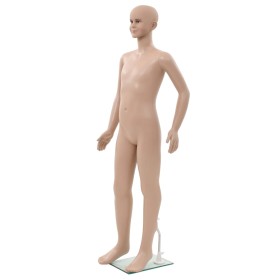 Maniquí de cuerpo entero de niño con base vidrio beige 140 cm de vidaXL, Maniquís - Ref: Foro24-142931, Precio: 122,49 €, Des...