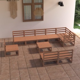 Garden furniture 10 pieces honey brown solid pine wood by , Garden sets - Ref: Foro24-3075642, Price: 674,99 €, Discount: %