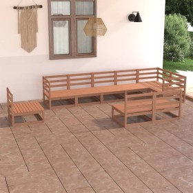 Muebles de jardín 9 piezas marrón miel madera maciza de pino de , Conjuntos de jardín - Ref: Foro24-3075677, Precio: 588,01 €...