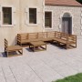 Garden furniture 8 pieces honey brown solid pine wood by , Garden sets - Ref: Foro24-3075772, Price: 561,50 €, Discount: %