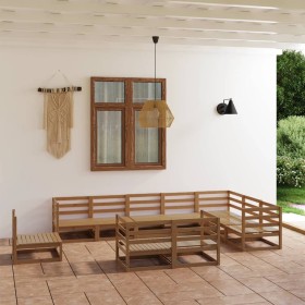 Garden furniture 10 pieces honey brown solid pine wood by , Garden sets - Ref: Foro24-3075817, Price: 711,99 €, Discount: %