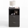 FMD Nightstand with 2 drawers and open shelf black by FMD, Nightstands - Ref: Foro24-428714, Price: 134,38 €, Discount: %