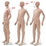 Maniquí de cuerpo entero de niño con base vidrio beige 140 cm de vidaXL, Maniquís - Ref: Foro24-142931, Precio: 116,96 €, Des...