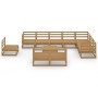 Garden furniture 11 pieces honey brown solid pine wood by , Garden sets - Ref: Foro24-3075822, Price: 727,40 €, Discount: %