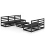 Garden furniture set 6 pieces black solid pine wood by , Garden sets - Ref: Foro24-3075313, Price: 386,50 €, Discount: %