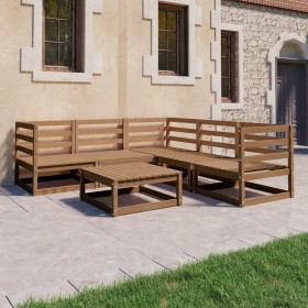 Garden furniture 6 pieces honey brown solid pine wood by , Garden sets - Ref: Foro24-3075732, Price: 391,85 €, Discount: %