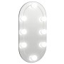 Mirror with LED lights oval glass 40x20 cm by , Mirrors - Ref: Foro24-3102973, Price: 21,99 €, Discount: %