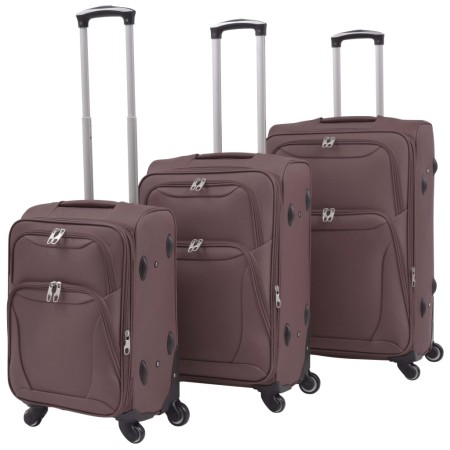 Set of 3 brown soft suitcases by vidaXL, Suitcases - Ref: Foro24-91318, Price: 167,51 €, Discount: %