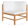 Garden furniture set 7 pieces teak wood and cream cushions by , Garden sets - Ref: Foro24-3087220, Price: 841,99 €, Discount: %