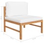 Garden furniture set 7 pieces teak wood and cream cushions by , Garden sets - Ref: Foro24-3087220, Price: 841,99 €, Discount: %