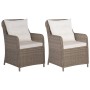 Sillones de jardín con cojines 2 uds ratán sintético marrón de vidaXL, Sillas de jardín - Ref: Foro24-44148, Precio: 294,99 €...