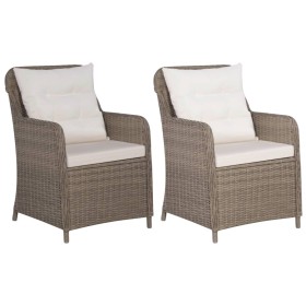 Garden armchairs with cushions 2 pcs brown synthetic rattan by vidaXL, Garden chairs - Ref: Foro24-44148, Price: 292,36 €, Di...