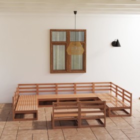 Juego de muebles de jardín 11 piezas madera maciza de pino de , Conjuntos de jardín - Ref: Foro24-3076172, Precio: 780,99 €, ...