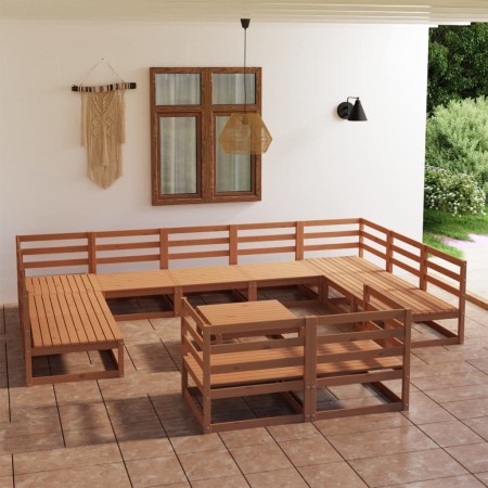 Juego de muebles de jardín 12 piezas madera maciza de pino de , Conjuntos de jardín - Ref: Foro24-3076217, Precio: 834,40 €, ...