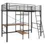 Bunk bed structure with gray metal table 90x200 cm by , Beds and slatted bases - Ref: Foro24-287908, Price: 364,46 €, Discoun...