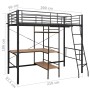 Bunk bed structure with gray metal table 90x200 cm by , Beds and slatted bases - Ref: Foro24-287908, Price: 364,46 €, Discoun...