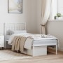 Metal bed frame with white headboard 75x190 cm by , Beds and slatted bases - Ref: Foro24-373730, Price: 65,42 €, Discount: %