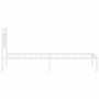 Metal bed frame with white headboard 75x190 cm by , Beds and slatted bases - Ref: Foro24-373730, Price: 65,42 €, Discount: %