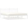 Estructura de cama de metal con cabecero blanco 183x213 cm de , Camas y somieres - Ref: Foro24-373745, Precio: 104,99 €, Desc...