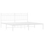 Estructura de cama de metal con cabecero blanco 183x213 cm de , Camas y somieres - Ref: Foro24-373745, Precio: 104,99 €, Desc...