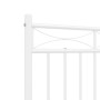 Metal bed frame with headboard and white footboard 140x190 cm by , Beds and slatted bases - Ref: Foro24-373758, Price: 102,14...