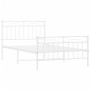 Metal bed frame with headboard and footboard white 100x200 cm by , Beds and slatted bases - Ref: Foro24-373753, Price: 76,17 ...