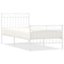 Estructura cama metal con cabecero y pie cama blanca 90x200 cm de , Camas y somieres - Ref: Foro24-373751, Precio: 68,55 €, D...